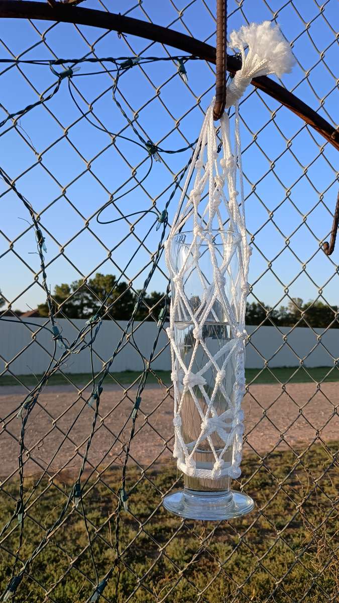 hanging macrame vases
