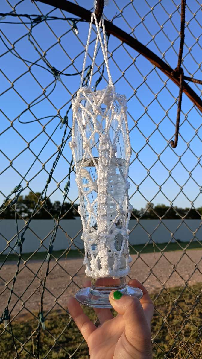 hanging macrame vases