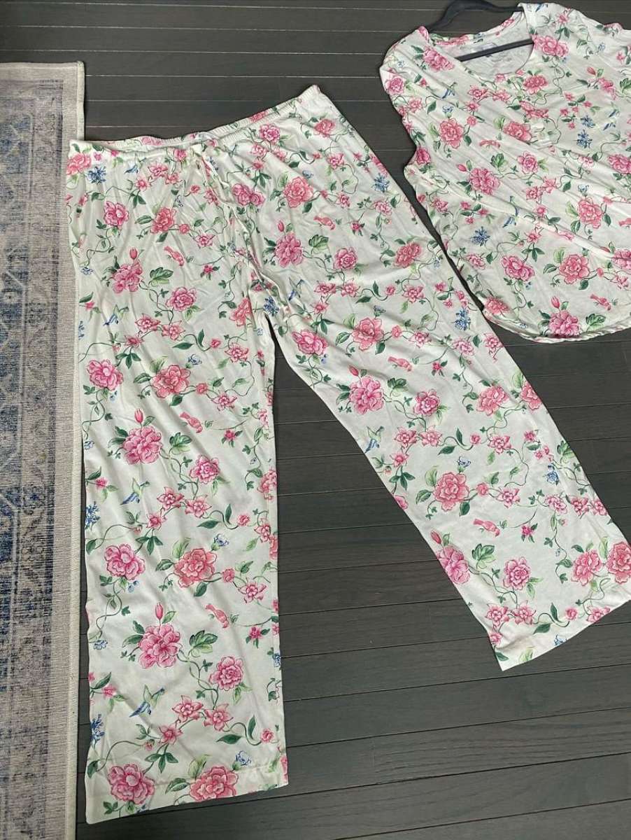 Carole Hochman full Sleeve Top and Wide Leg Crop Pant Sleep