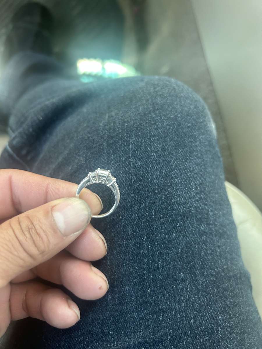 PrincessCut White LabCreated Sapphire Three Stone VintageSty