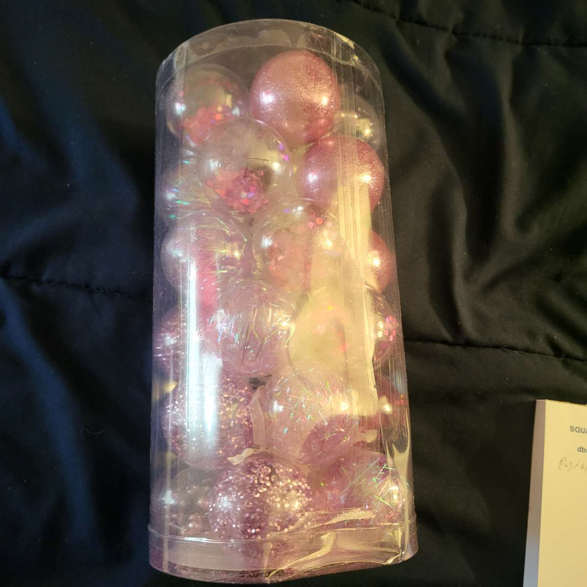 pink ornamental Christmas balls