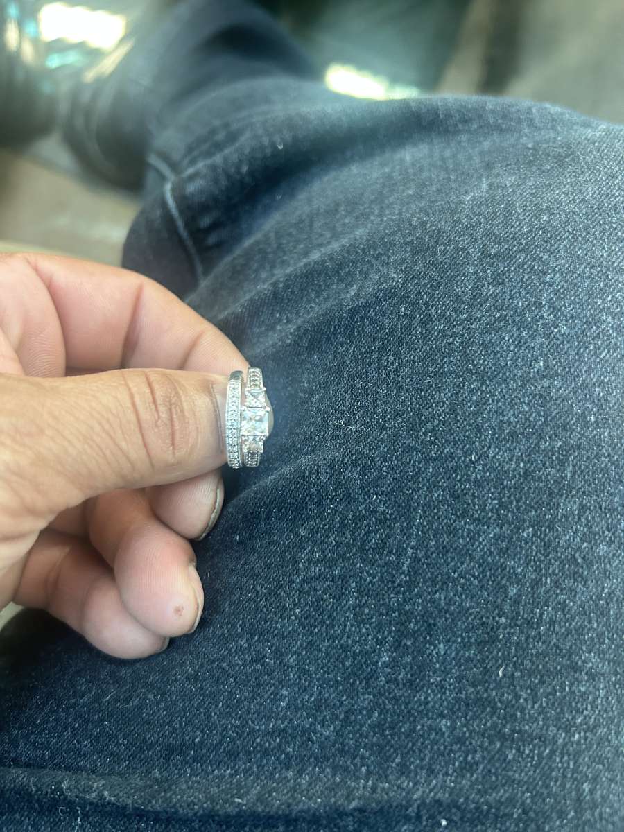 PrincessCut White LabCreated Sapphire Three Stone VintageSty