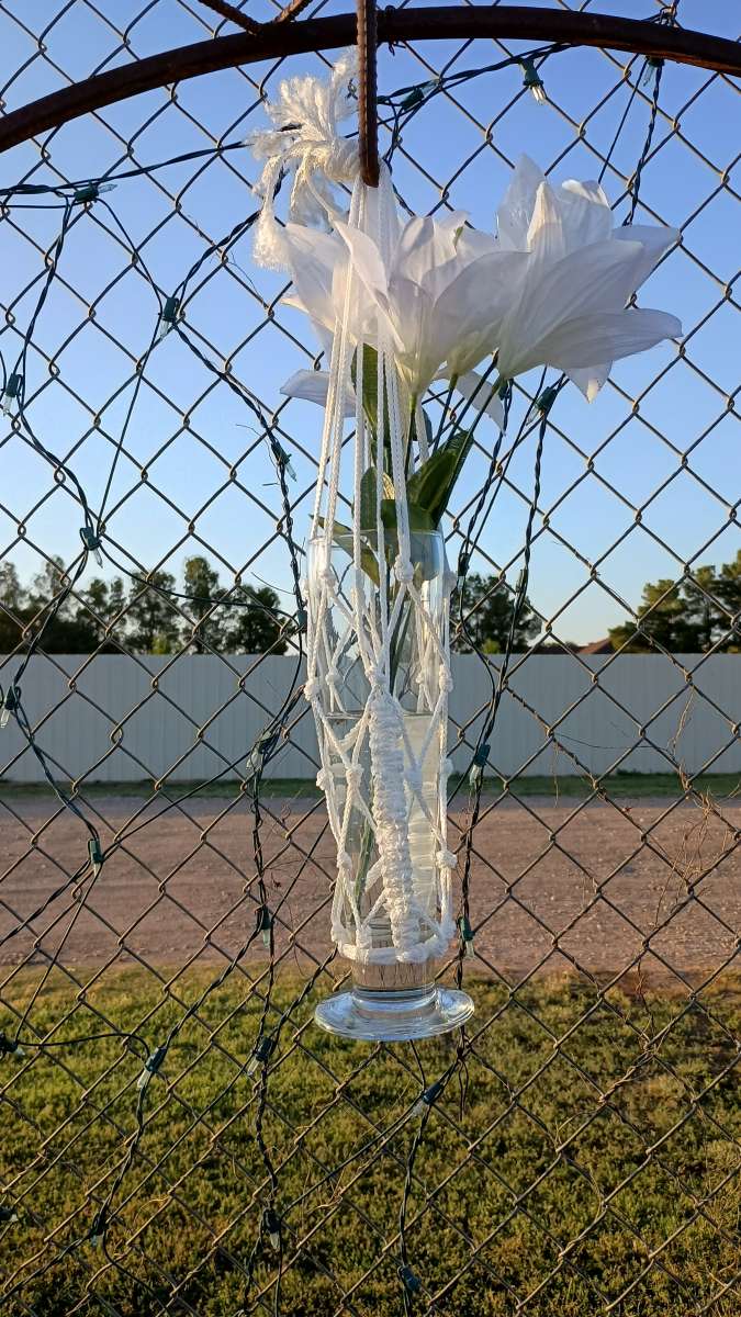 hanging macrame vases