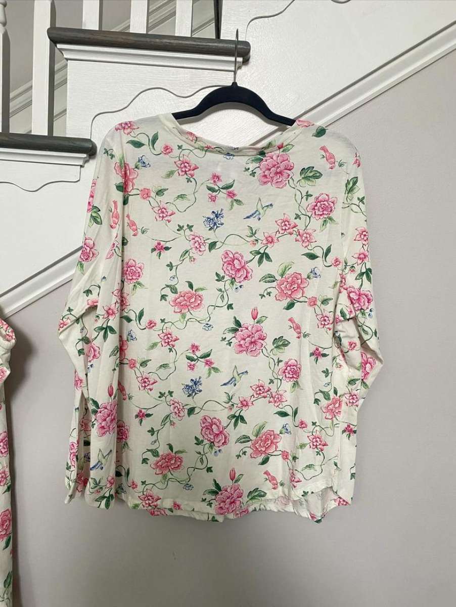 Carole Hochman full Sleeve Top and Wide Leg Crop Pant Sleep