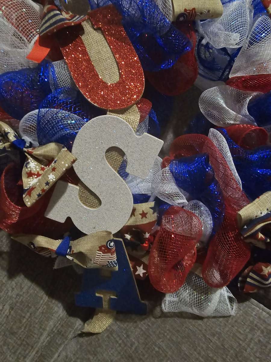 4th of julydoor wreath USA