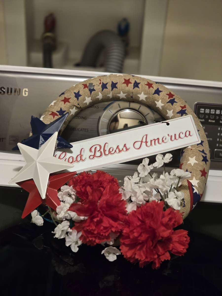 God Bless America wreath decor