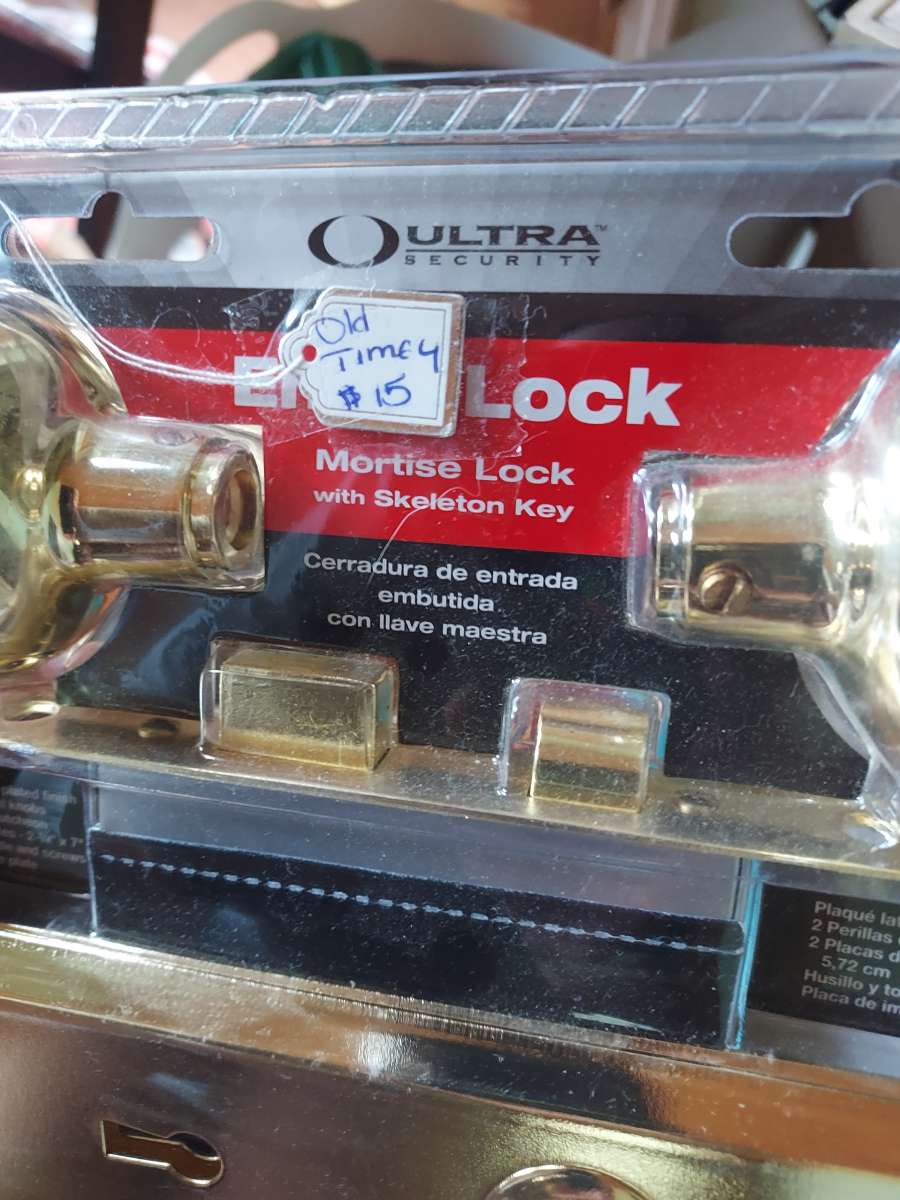 skeleton key lock knobs plate