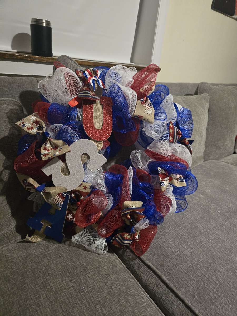 4th of julydoor wreath USA