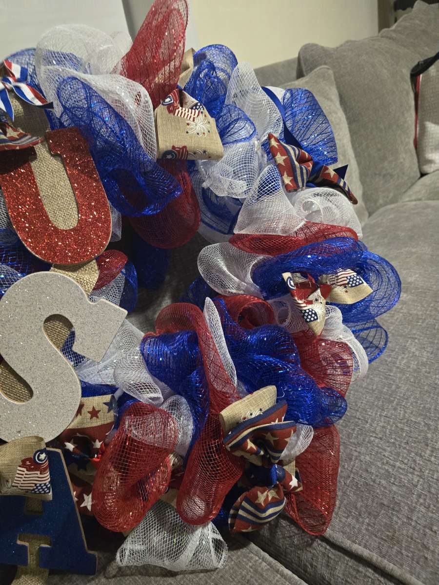 4th of julydoor wreath USA