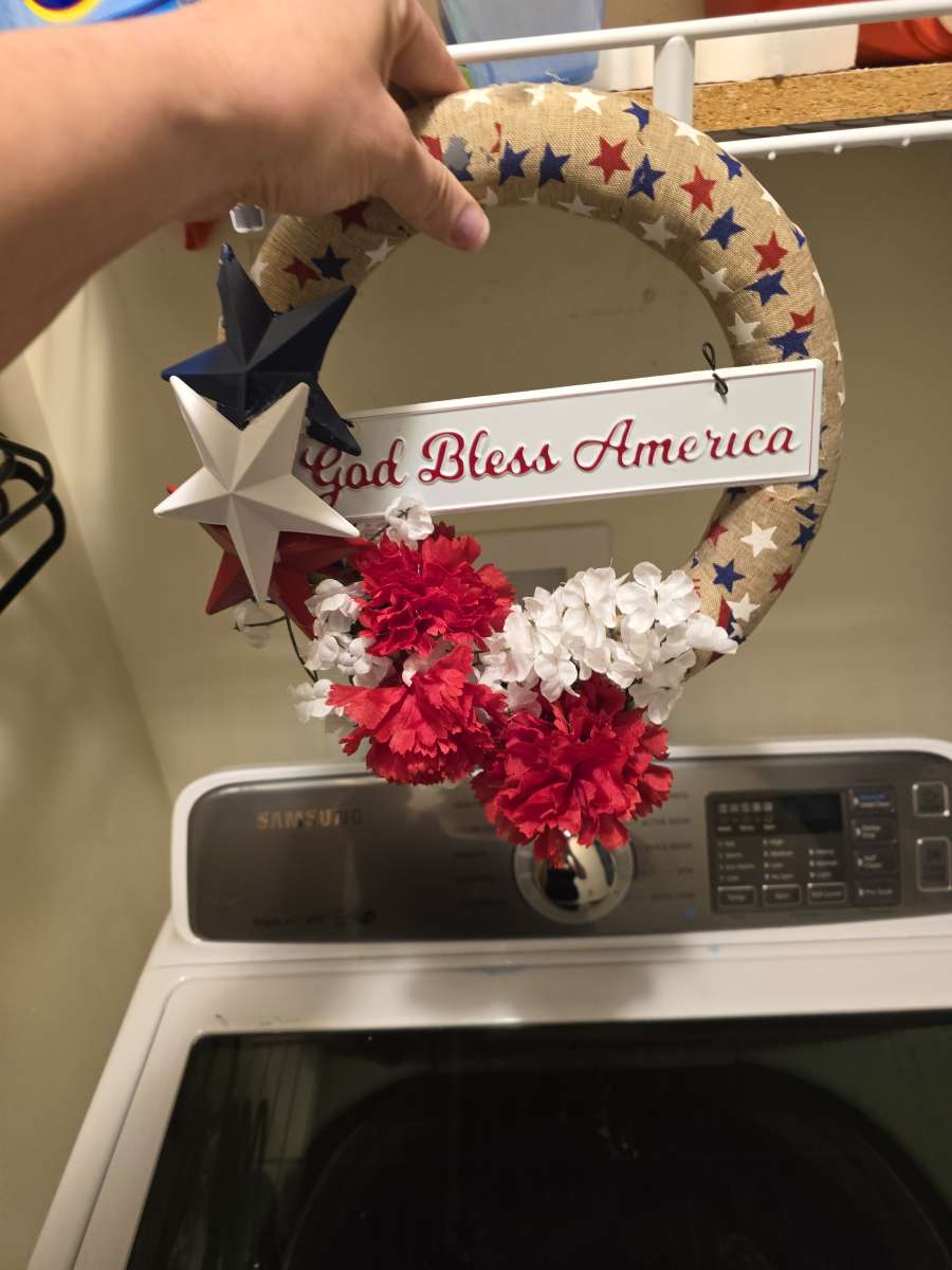God Bless America wreath decor