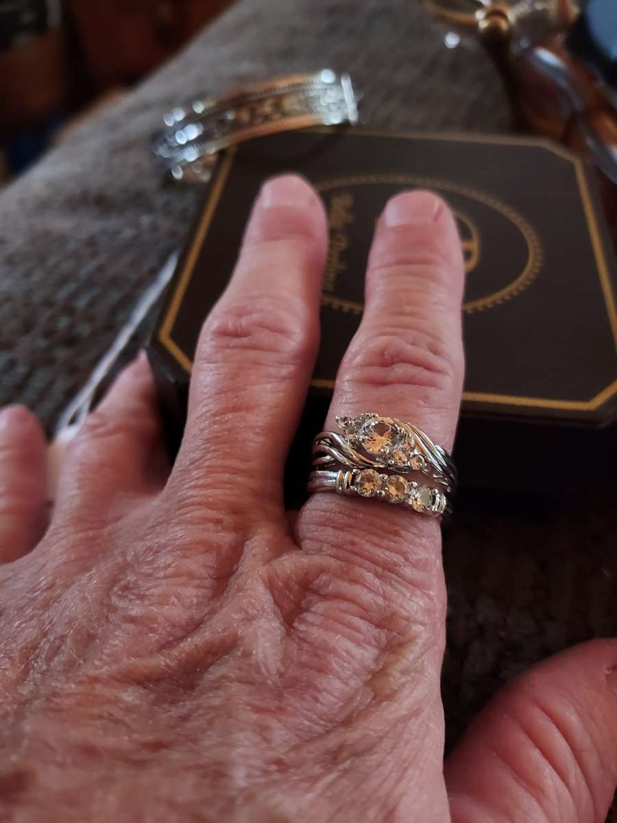 size 7 925 SILVER W  PERFECT CZ STONES  SET