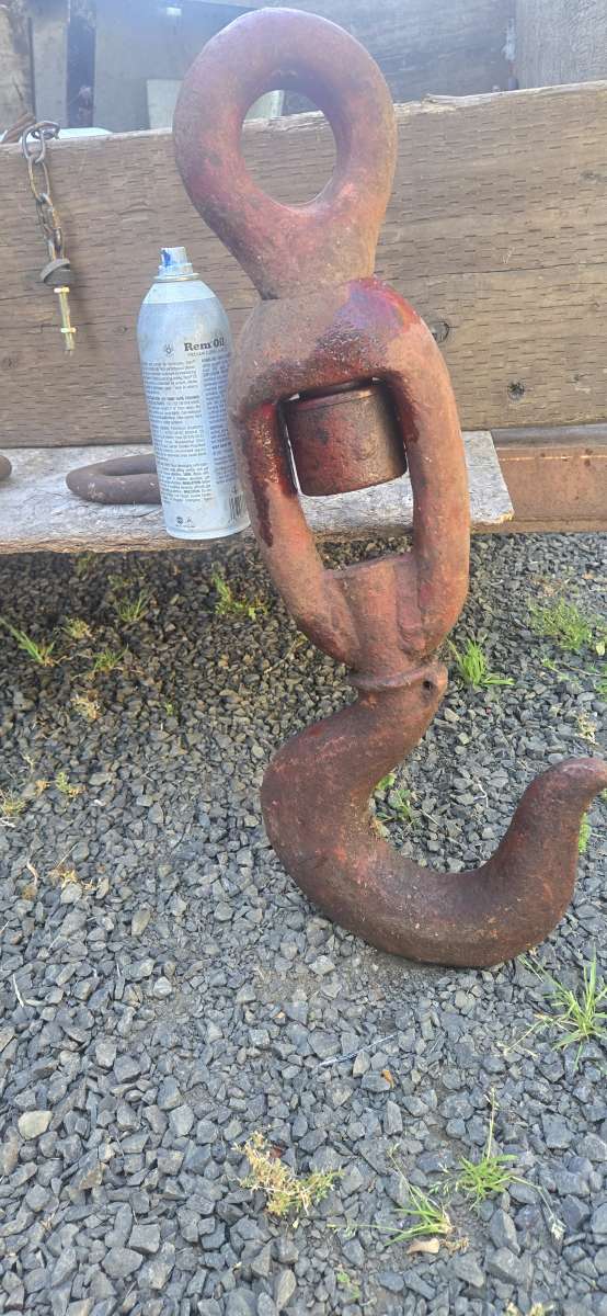 very heavy old vintage swivel hook
