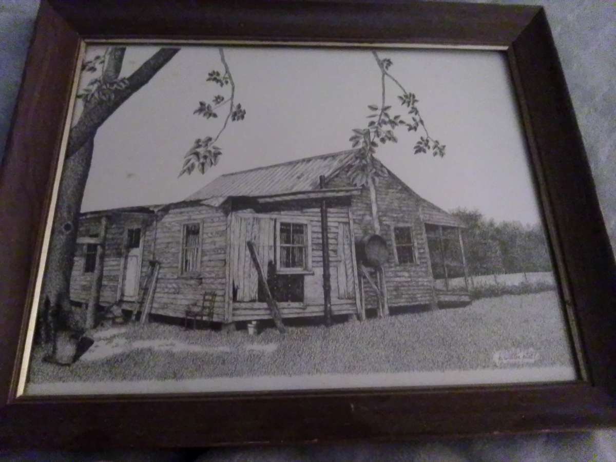 Signed Print of a Country House