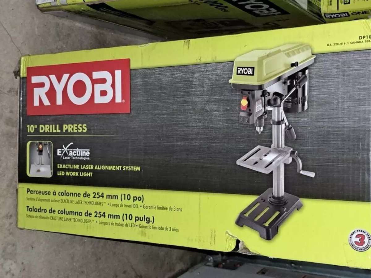 IN BOX RYOBI DP103 10 in 5 Speed Drill Press with EXACTLINE