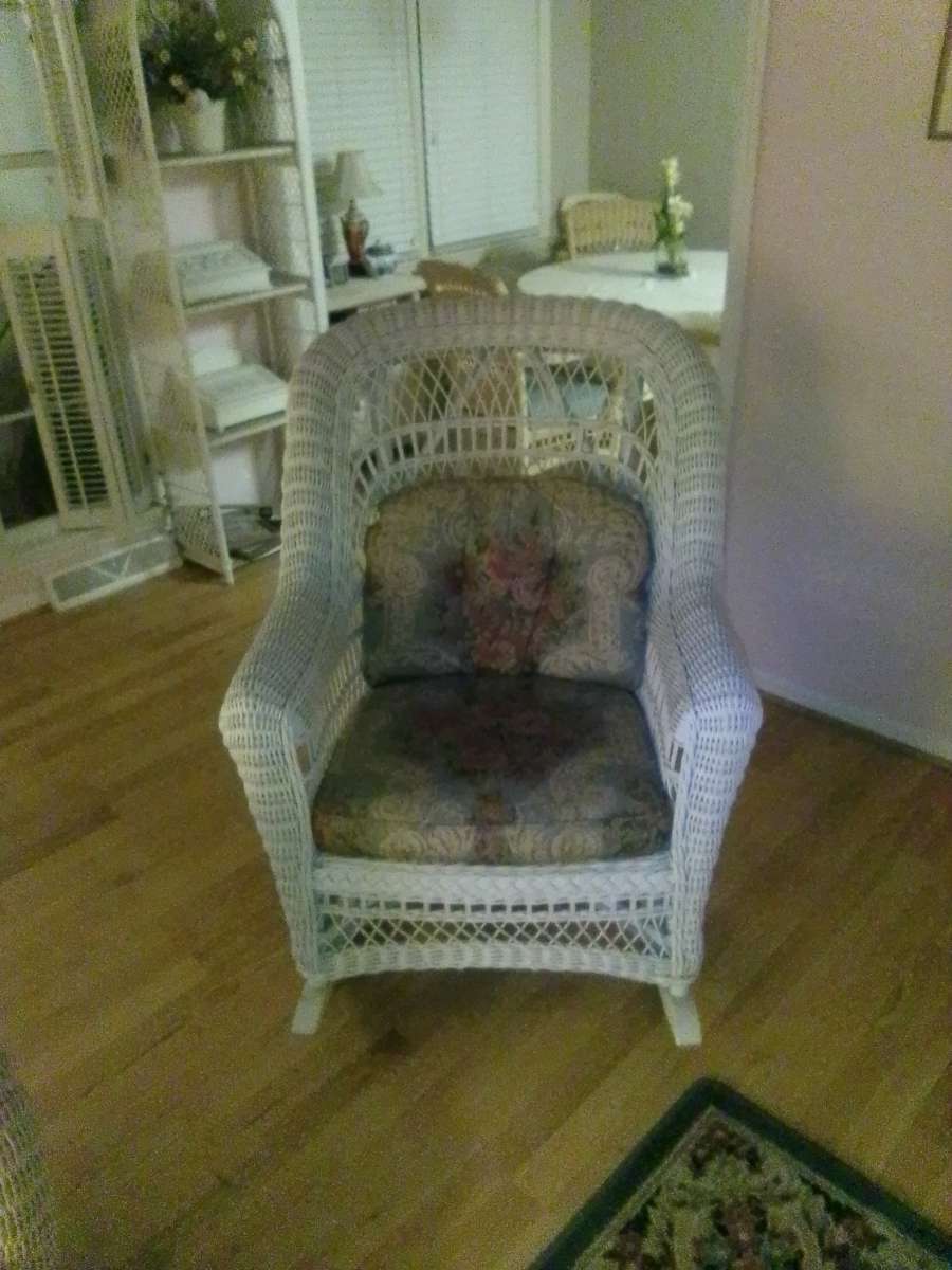 Rattan Cushioned Rocking Chair