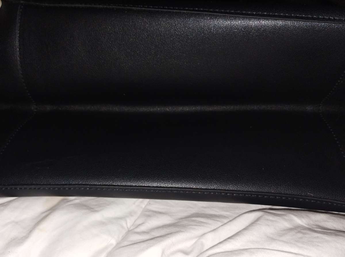 Two piece set Black leather tote