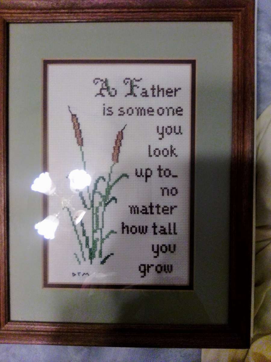 Handmade Cross Stitch Father Needlepoint