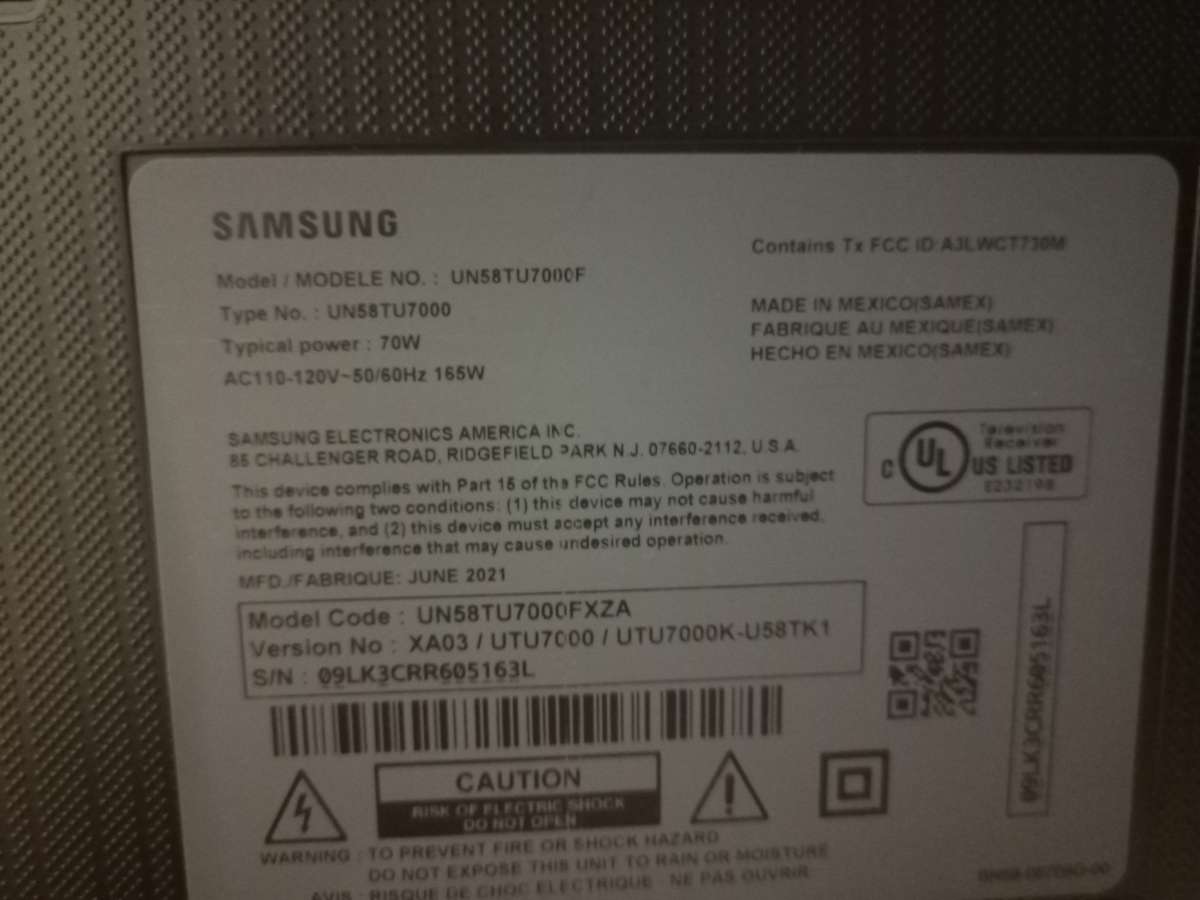 58 inch Samsung Smart TV 4K cash pickup only