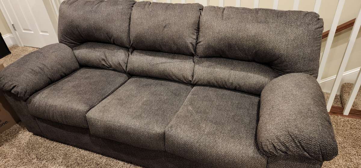 grey fabric sofa