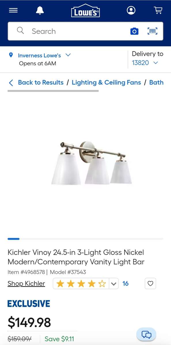 Kichler Vinoy Vanity Light BRAND NEW