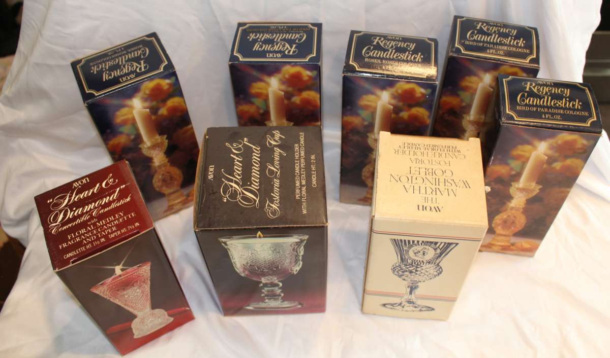8 New in Box Vintage Avon Candle holders