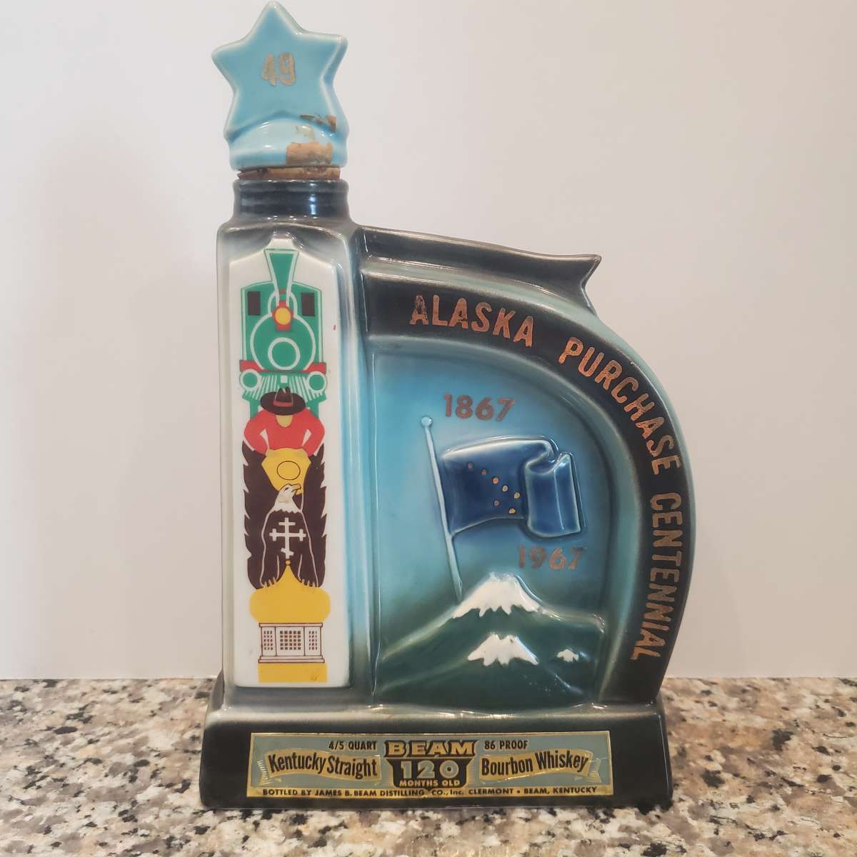 Vintage Jim Beam Distillery Whiskey Decanter Alaska Purchase