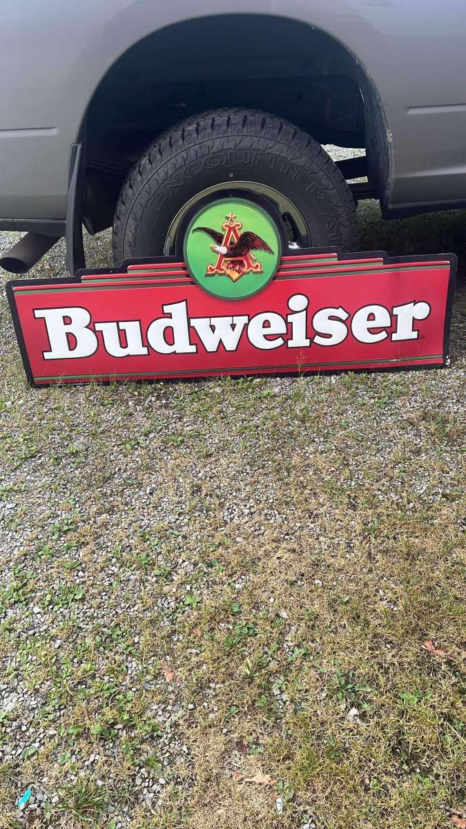1990s Budweiser metal sign