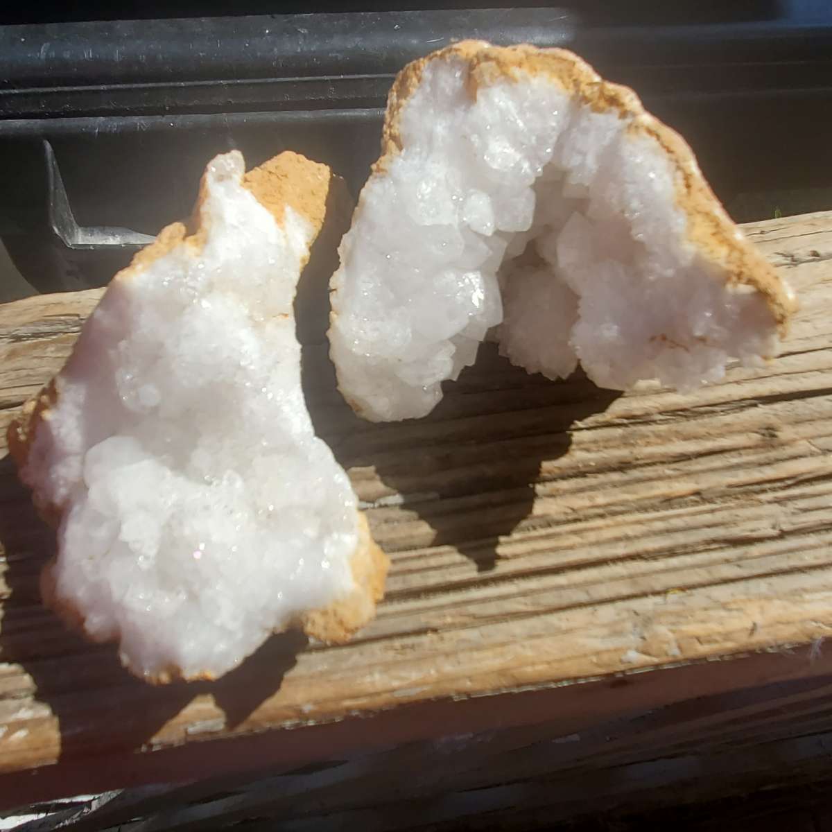 white quartz geode