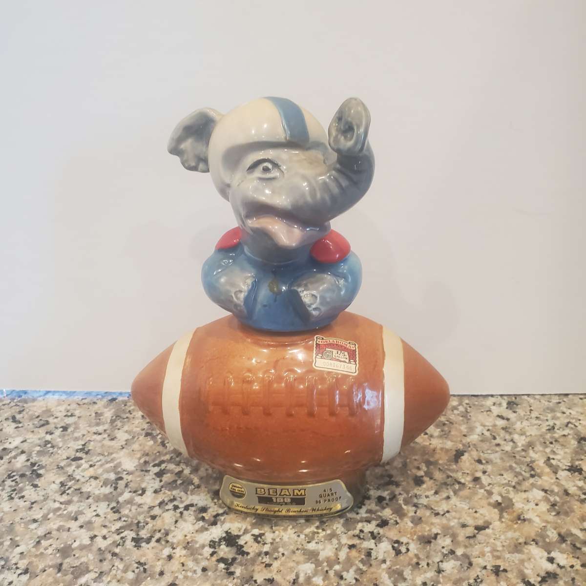 Vintage 1972 Jim Beam Republican Elephant Top Of Football Wh