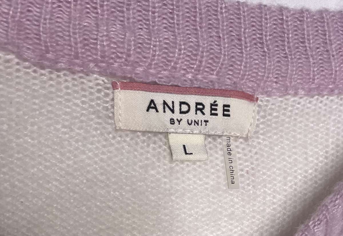 pink and white sweater