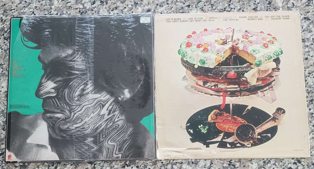 2 Rolling Stones Albums LP Vinyl w Poster