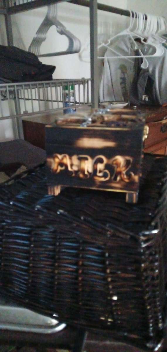 hand crafted box Rubin county themed