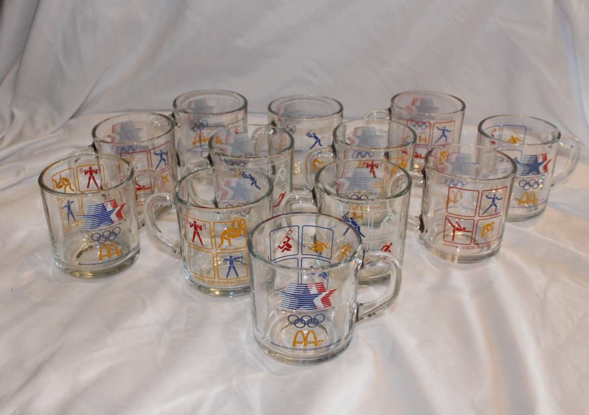 Set of 12 McDonalds 1984 Los Angeles Olympic Games Coffee Mu