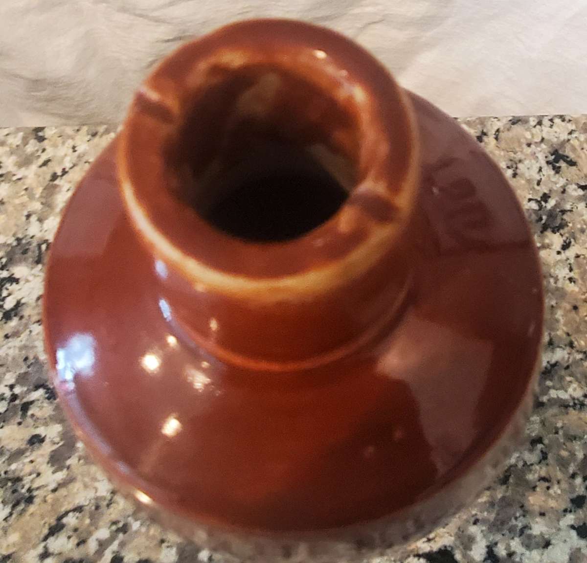 Vintage 1970s Portugal Ceramic Bottle in Red Brown