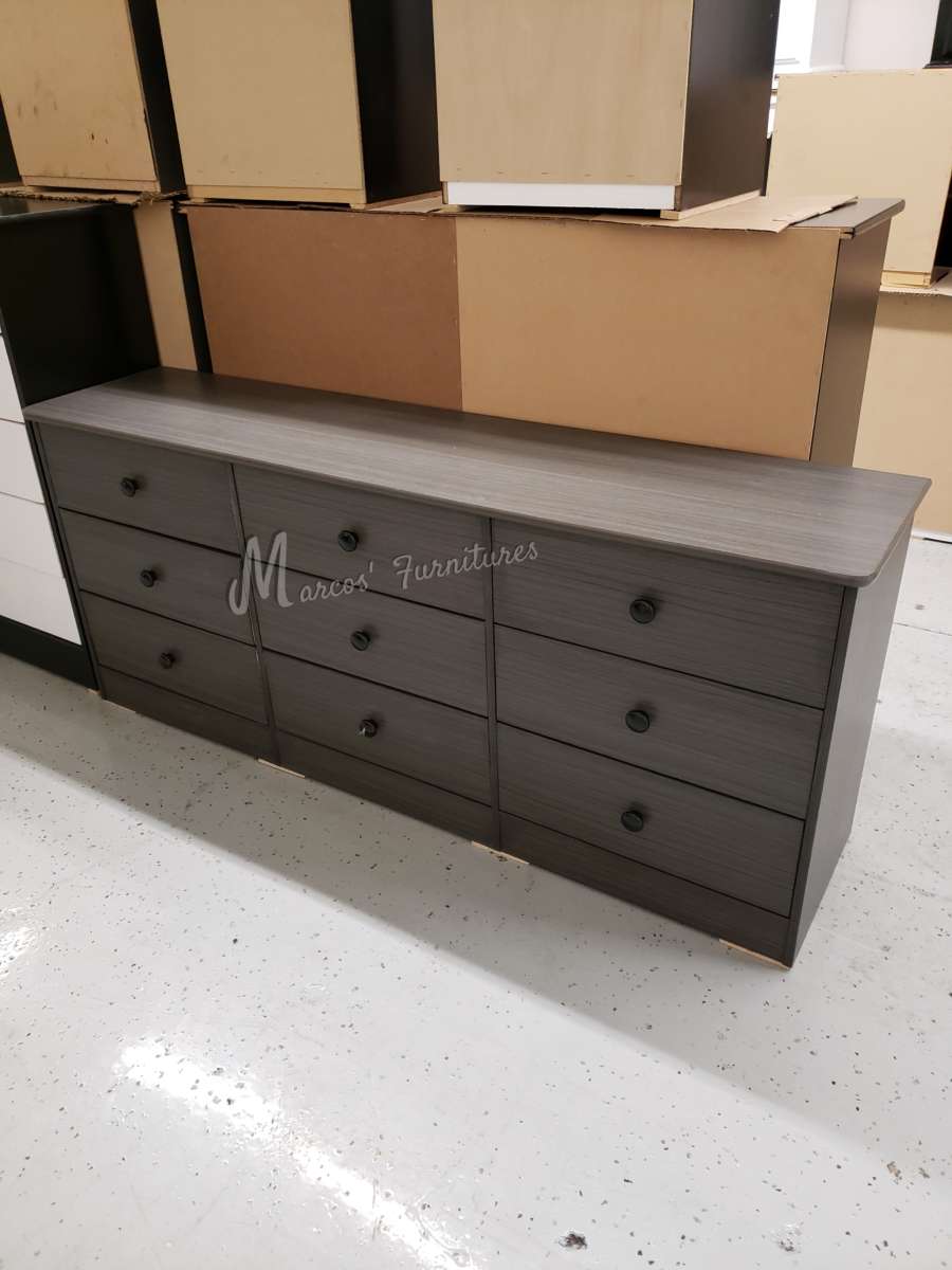 Gray Matte Wide Dresser