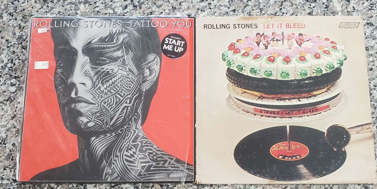 2 Rolling Stones Albums LP Vinyl w Poster