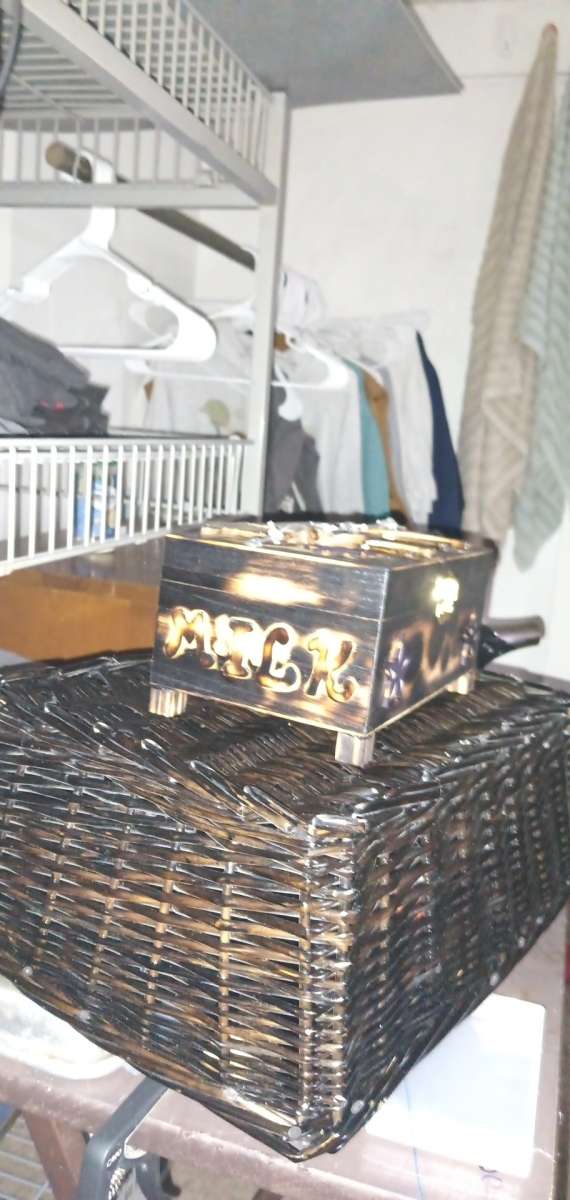 hand crafted box Rubin county themed