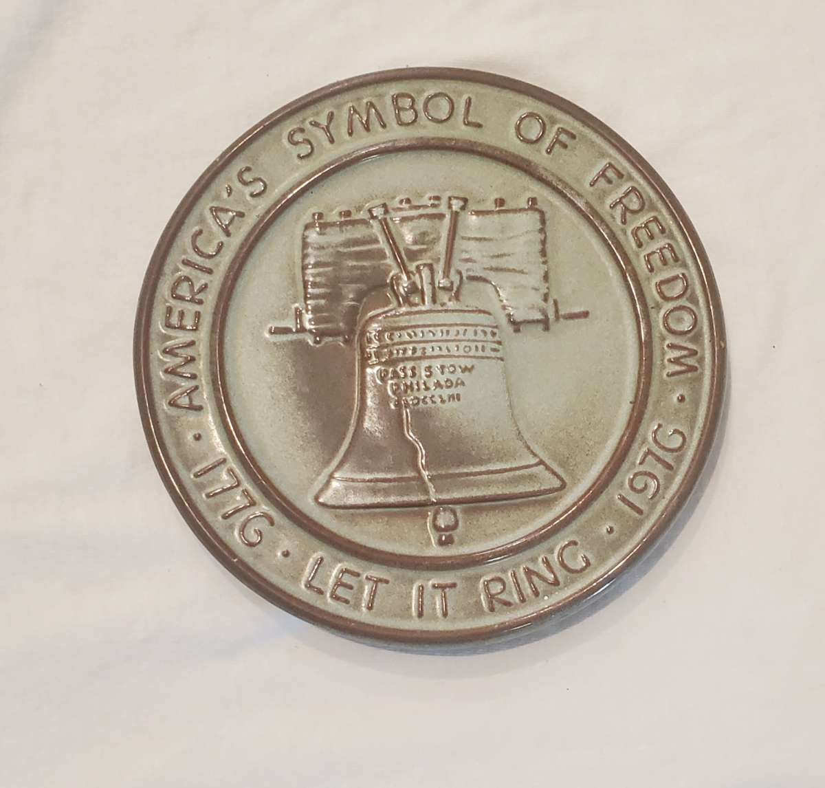 Frankoma 1976 Bicentennial Liberty Bell Trivet