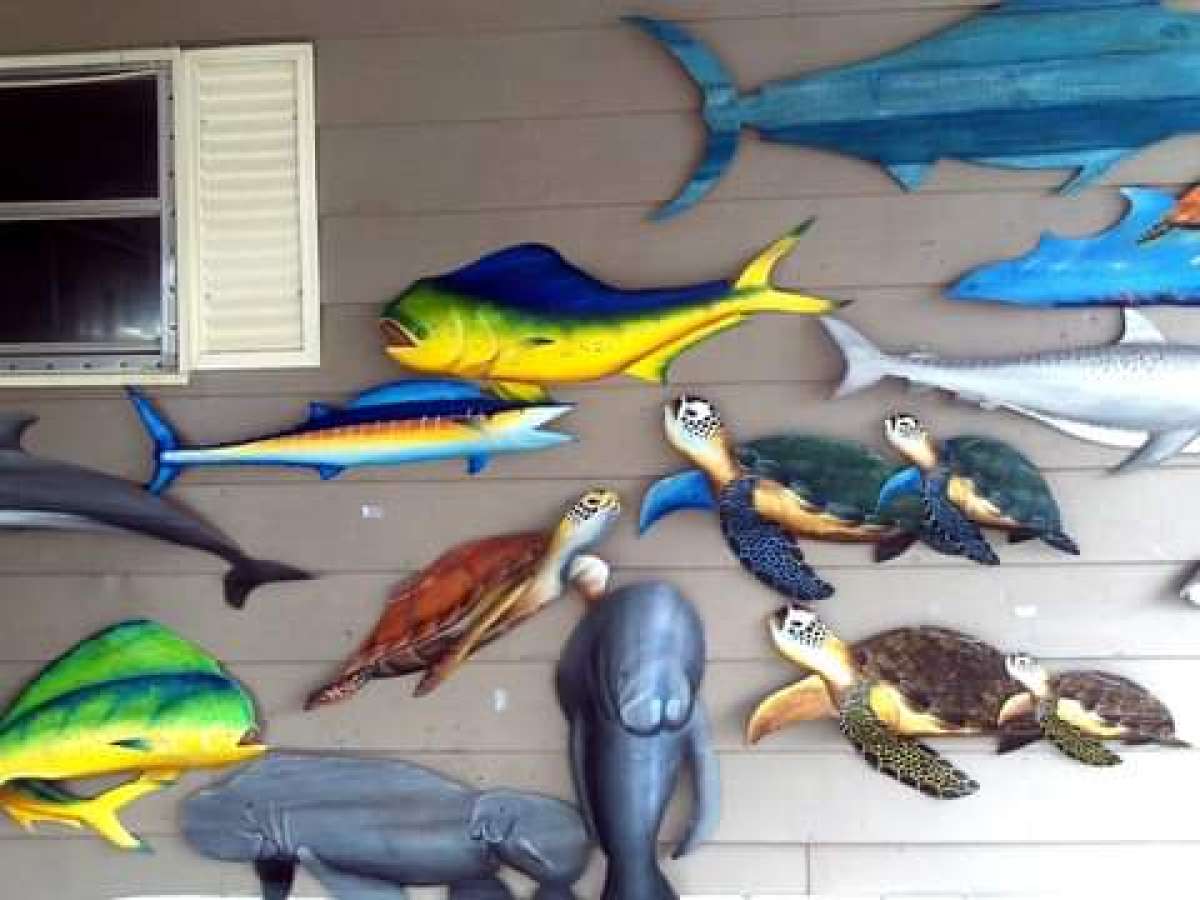 Painted fronds on display today