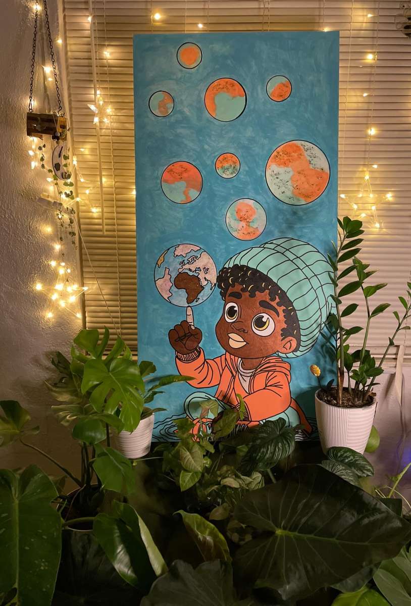 Custom painted 24 x 48 canvas