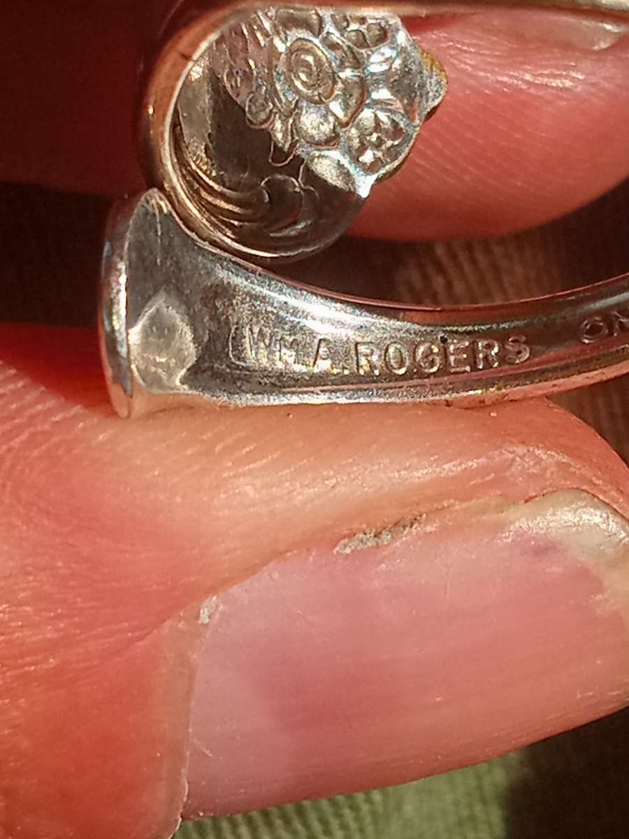 sterling silver plated spoon ring WMA Rodgers Oneida LMT