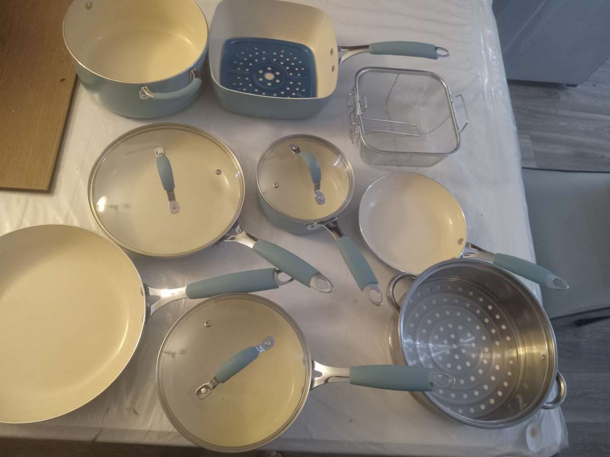 bateria de cocina 15 piezas de seramica antidarente