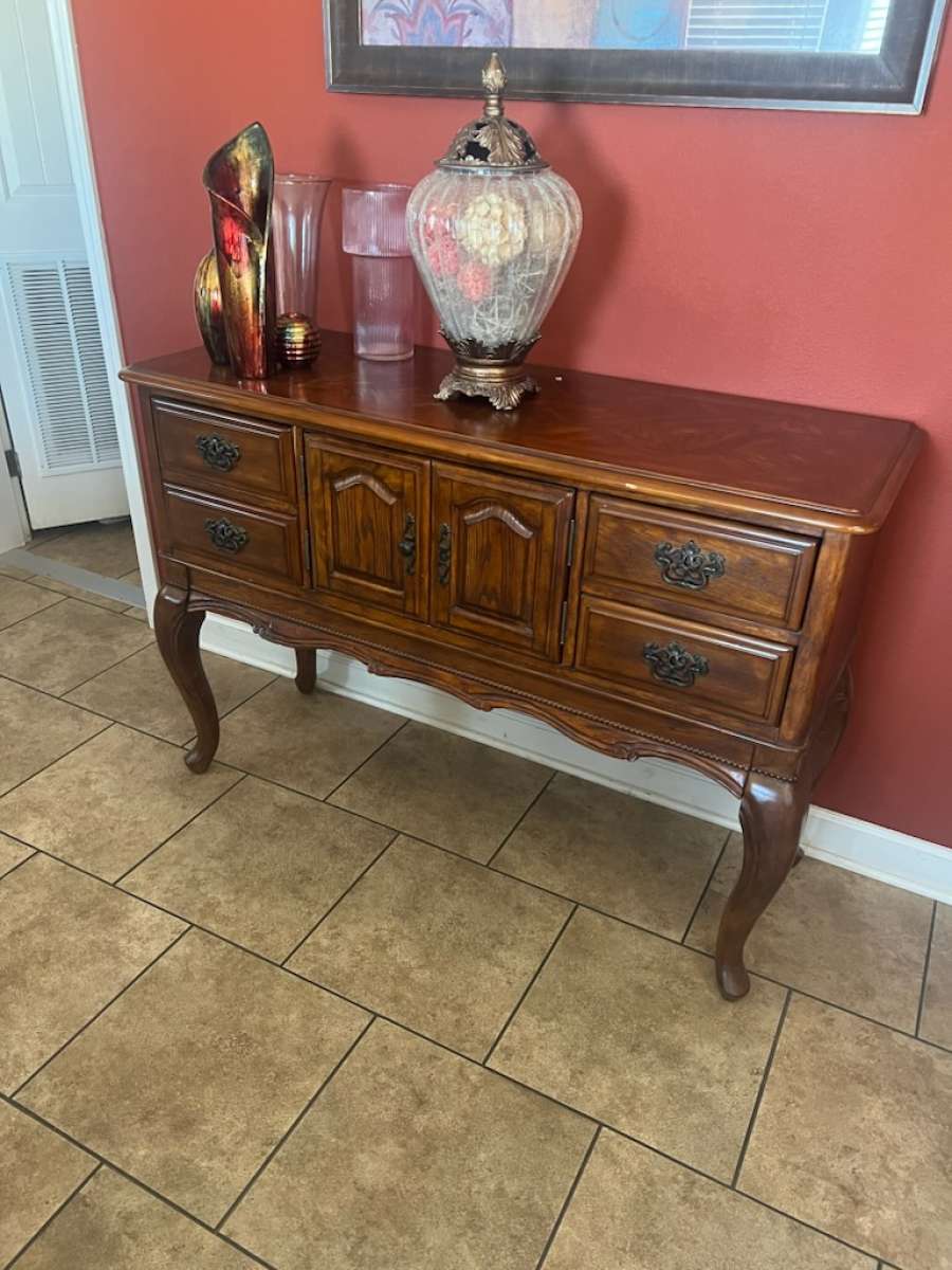 dinner table with buffet cabinet