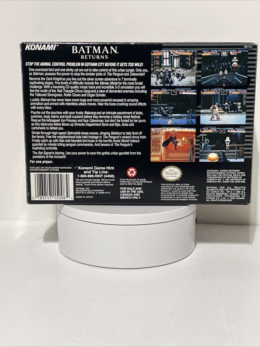 Batman Returns Snes Super Nintendo Complete In Box W Inserts