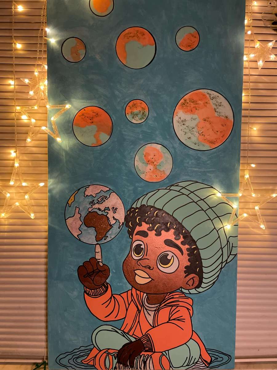 Custom painted 24 x 48 canvas