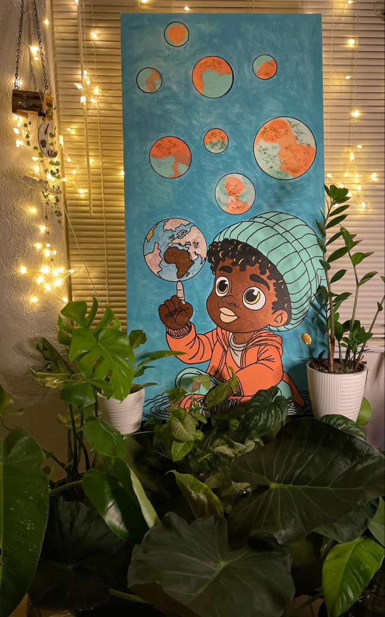 Custom painted 24 x 48 canvas