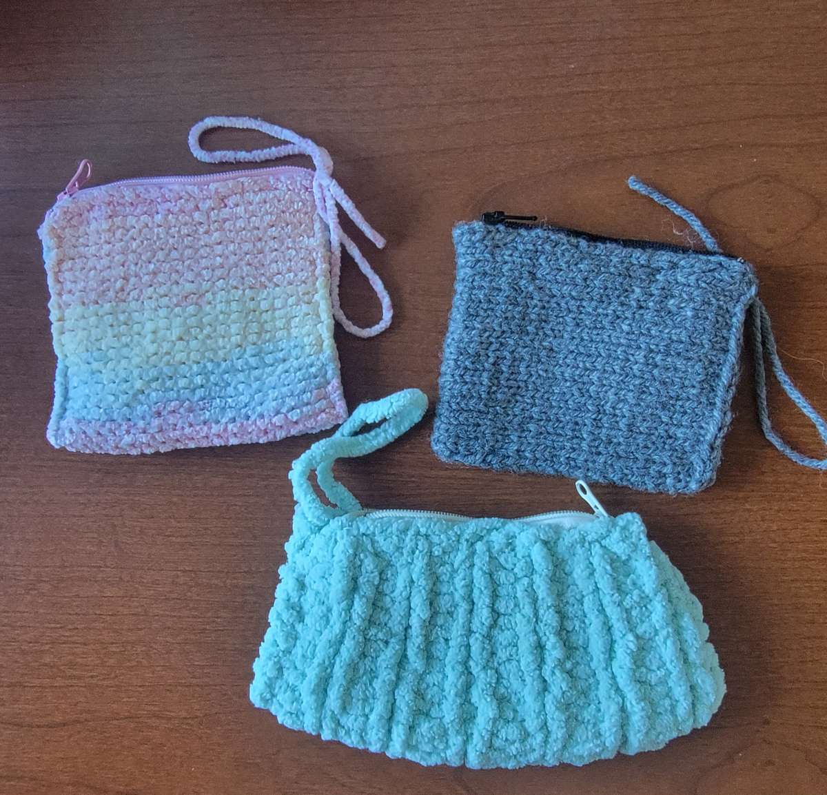 soft knitted wallet pouches