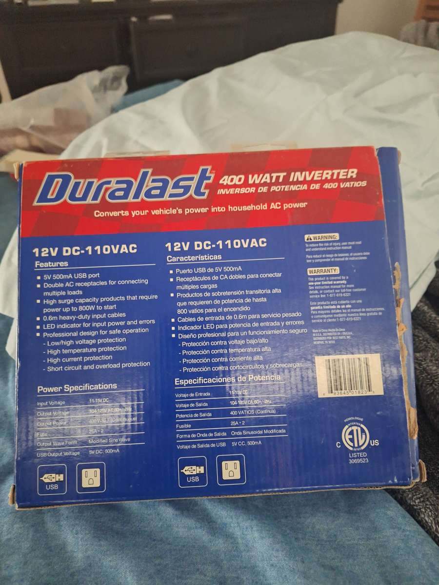 et power on the go with the Duralast 400 Watt Power Inverter