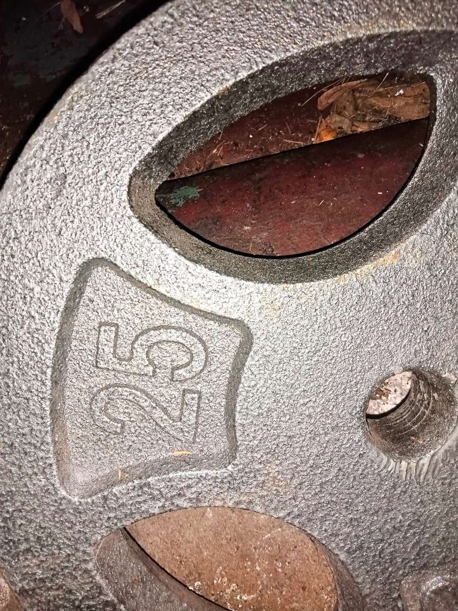 two standard 25 lb weight plates