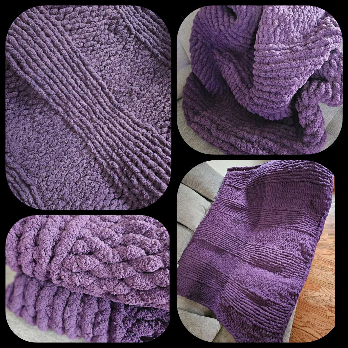 Large Knit Purple Blanket